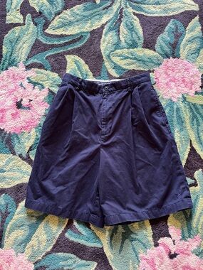 RALPH LAUREN GOLF. SOLID NAVY BLUE COTTON BERMUDAS. SIZE 6